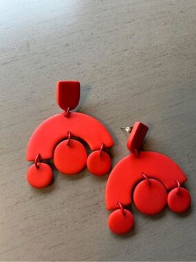 Made by Maeberry Bold Red Statement Dangle Earrings